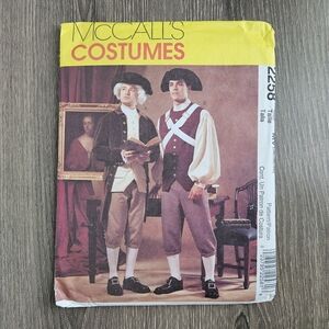 NEW McCall's 2258 Men's Revolutionary Costumes Pattern (Size MV)